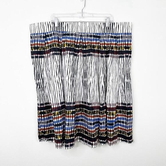 ELOQUII | Multicolored Striped Two Pockets Midi Length Skirt Sz. 24 Plus Size - Picture 2 of 3